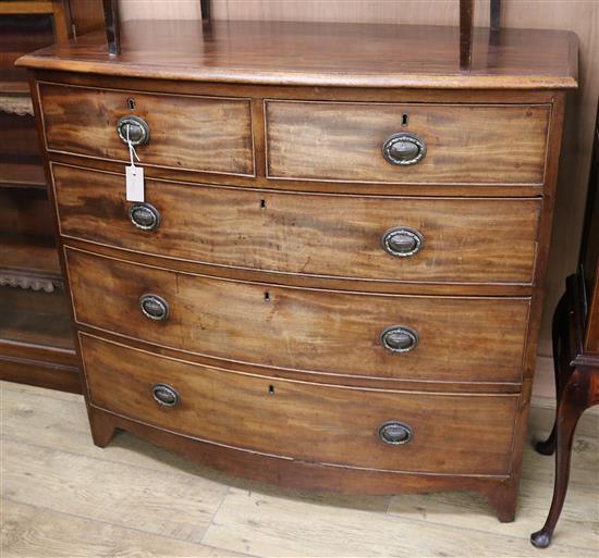 A Regency mahogany bow front chest of drawers W.107cm